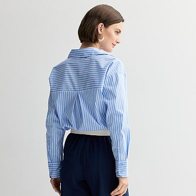 Women's Nine West Long Sleeve Button-Down Shirt