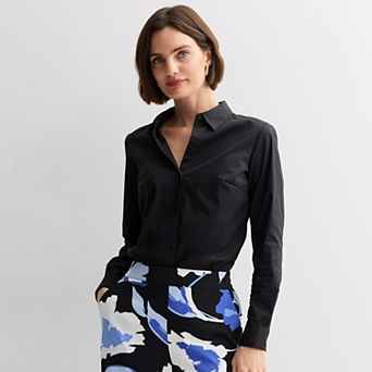 Women's Nine West Long Sleeve Structured Shirt