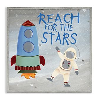 Stupell Home Decor Reach For The Stars Quote Gray Framed Wall Art