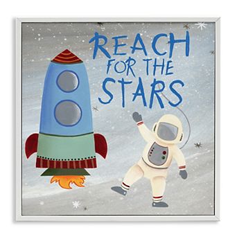 Stupell Home Decor Reach For The Stars Quote White Framed Wall Art