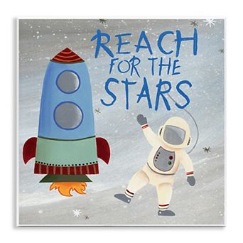 Stupell Home Decor Reach For The Stars Astronaut Quote Wall Plaque