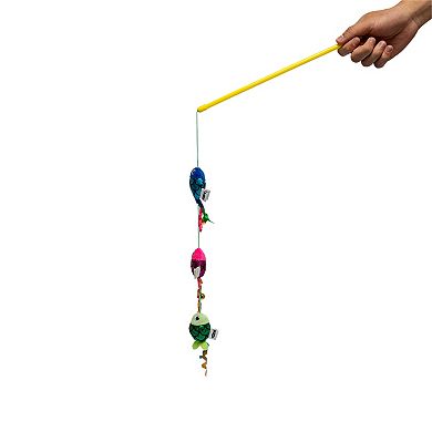 Meow Triple Fish Interactive Cat Wand