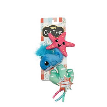 Meow 3 pk Sea Critters Plush Cat Toys