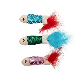 Meow 3-Pack Scaled Fish Interactive Cat Toys