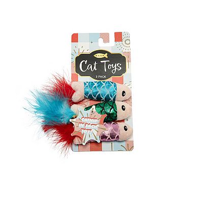 Meow 3-Pack Scaled Fish Interactive Cat Toys