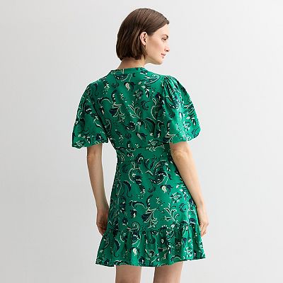 green emerald velvet dress Nine West Hot Pink Fit & Flare Dress main image 1