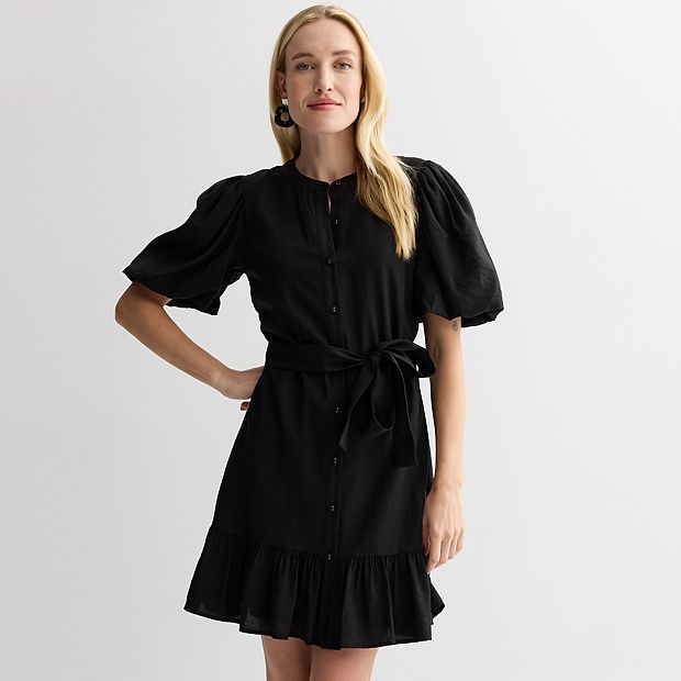 Women's Nine West Button Front Fit & Flare Dress