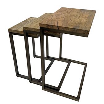 Carolina Chair & Table 3 pc Nesting Table Electrified Wood Set