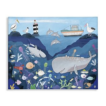 Stupell Home Decor Underwater Wildlife Kid's Illustration Wall Art