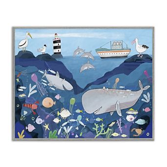 Stupell Home Decor Underwater Wildlife Kid's Illustration Wall Art
