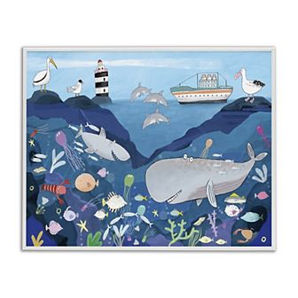 Stupell Home Decor Underwater Wildlife Kid's Illustration Wall Art