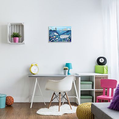 Stupell Home Decor Underwater Wildlife Shark & Whale Kid's Illustration Wall Art