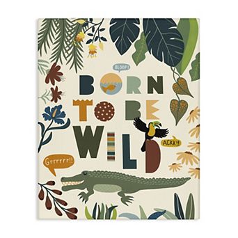 Stupell Home Decor Born to Be Wild Tropical Animal Wall Art