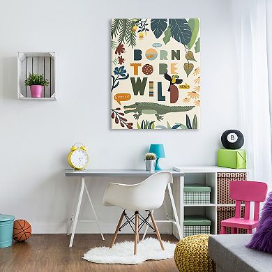 Stupell Home Decor Born to Be Wild Tropical Animal Wall Art