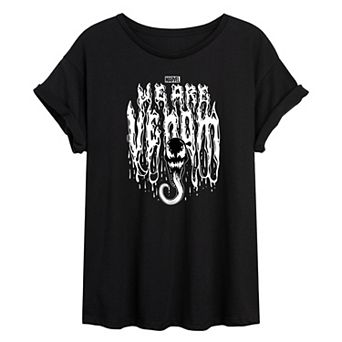 Juniors' Marvel We Are Venom Dripping Oversized Tee