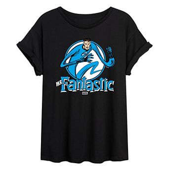 Juniors' Marvel The Fantastic Four: First Steps Mr. Fantastic Circle Oversized Tee