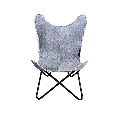 Carolina Chair & Table Monroe Leather Butterfly Chair with Foldable Design