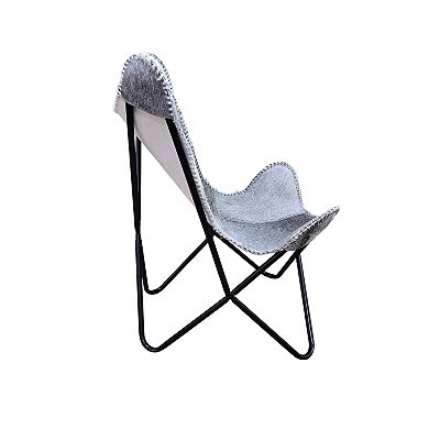 Carolina Chair & Table Monroe Leather Butterfly Chair with Foldable Design