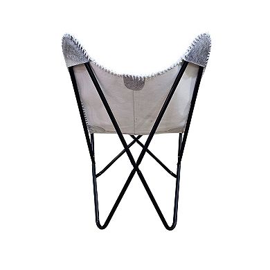 Carolina Chair & Table Monroe Leather Butterfly Chair with Foldable Design
