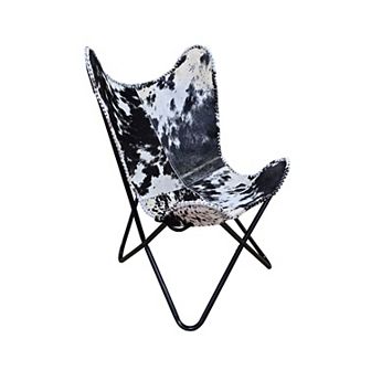 Carolina Chair & Table Monroe Leather Butterfly Chair with Foldable Design