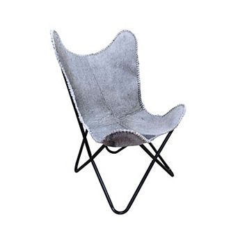 Carolina Chair & Table Monroe Leather Butterfly Chair with Foldable Design