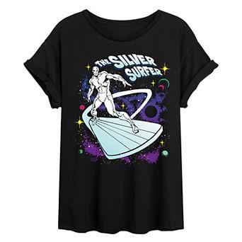 Juniors' Marvel The Fanstastic Four The Silver Surfer Retro Oversized Tee