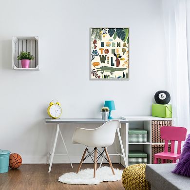 Stupell Home Decor Born to Be Wild Phrase Tropical Animal Wall Art