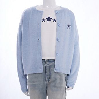 Girls 7-16 Mini Society Embroidered Cardigan & Tank Top Set