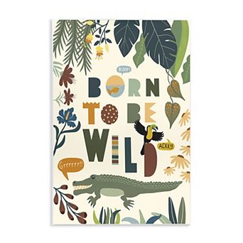 Stupell Home Decor Born to Be Wild Tropical Animal Wall Art