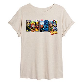 Juniors' Marvel X-Men Comic Characters Oversized Tee