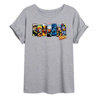 Juniors' Marvel X-Men Comic Characters Oversized Tee