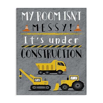 Stupell Home Decor Messy Room Under Construction Kid's Room Wall Art