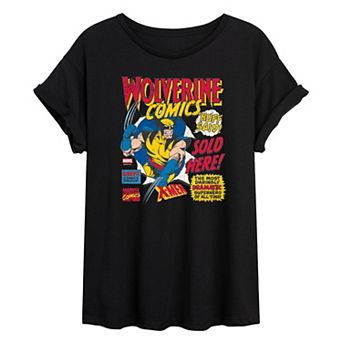 Juniors' Marvel Wolverine Comics Distressed Oversized Tee
