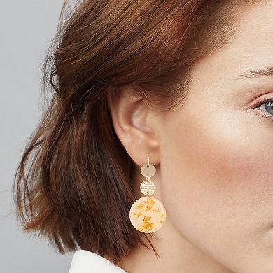 Emberly Gold Tone Linear Circles Drop Earrings