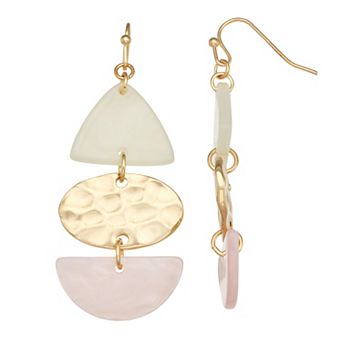 Emberly Gold Tone Linear Shell Earrings