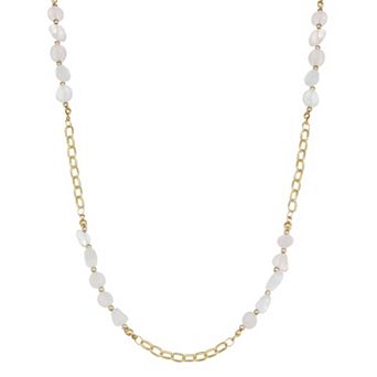 Emberly Gold Tone Beaded Station Necklace
