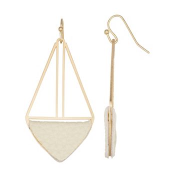 Emberly Gold Tone Geo Drop Earrings