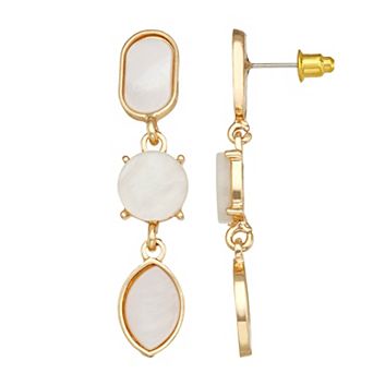 Emberly Gold Tone Statement Linear Earrings