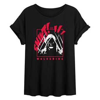 Juniors' Marvel SNIKT! Claws Oversized Tee