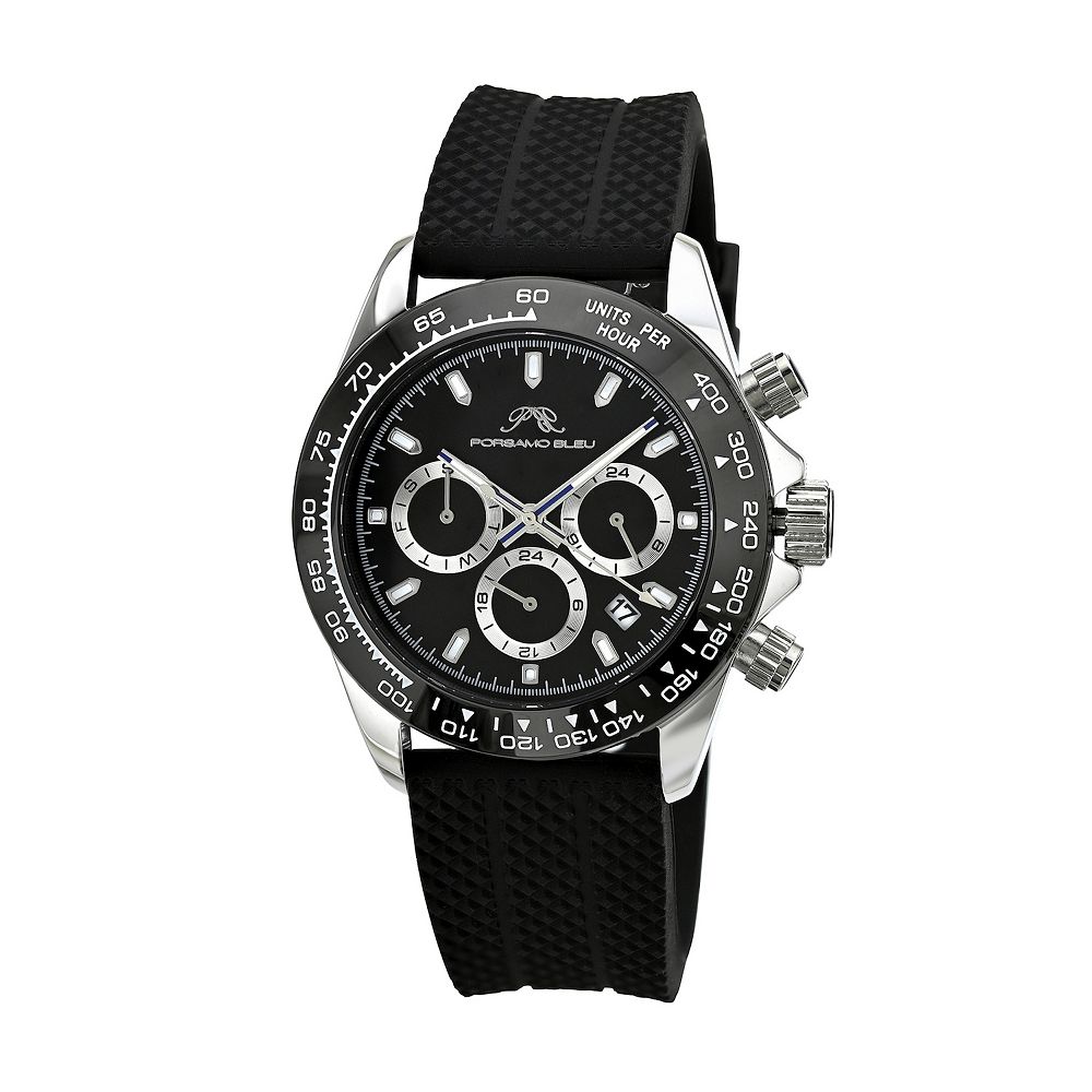 Porsamo Bleu Men's 41mm Multifunction Silicone Strap Watch - 1037APRR