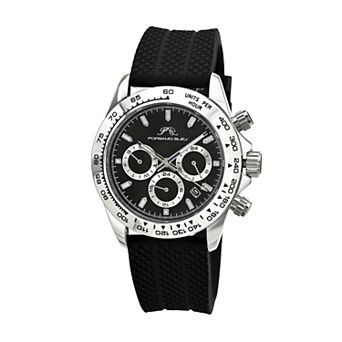 Porsamo Bleu Men's 41mm Multifunction Silicone Strap Watch - 1037APRR