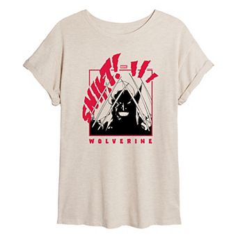 Juniors' Marvel SNIKT! Claws Oversized Tee