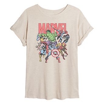 Juniors' Marvel Comic Vintage Oversized Tee