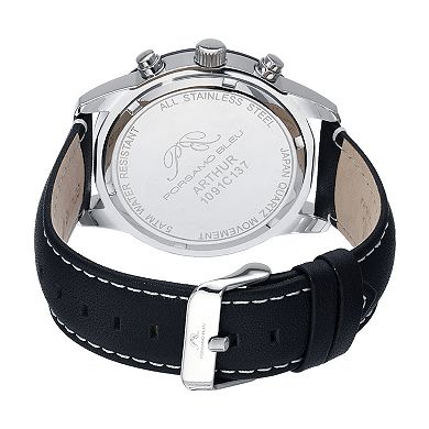 Porsamo Bleu Men's Genuine Leather Chronograph Watch
