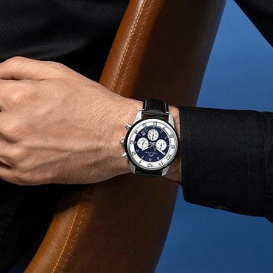 Porsamo Bleu Men's Genuine Leather Chronograph Watch