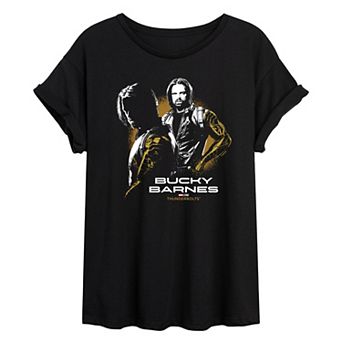 Juniors' Marvel Thunderbolts Bucky Barnes Oversized Tee