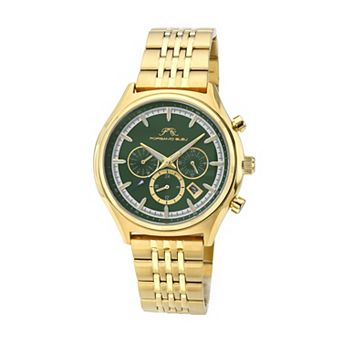 Porsamo Bleu Men's Stainless Steel Gold Tone Green Watch