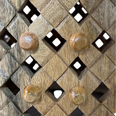 Carolina Chair & Table Lattice Weave Mango Wood Round Coffee Table