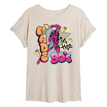 Juniors' Marvel Deadpool Made In Marvel The 90's Oversized Tee
