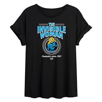 Juniors' Marvel The Fantastic Four: First Steps Invisible Woman Oversized Tee